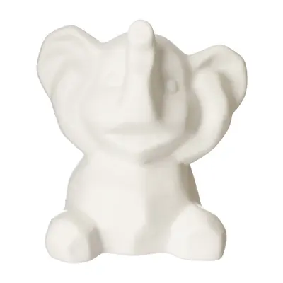 ENFEITE ELEFANTE ORIGAMI NAO OUVE DE PORCELANA BRANCO 8,5X8X6CM