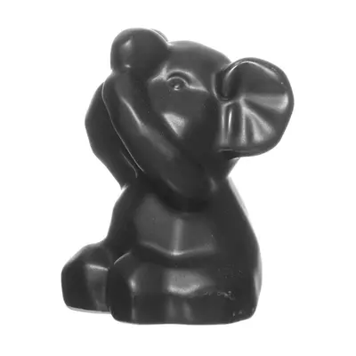 ENFEITE ELEFANTE ORIGAMI NAO FALA DE PORCELANA PRETO 8,5X7,5X6CM