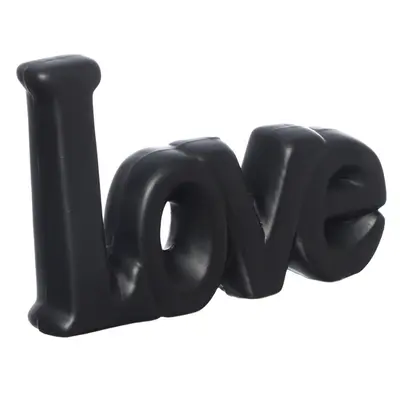 ENFEITE LOVE DE PORCELANA PRETO 13X9,5X3CM