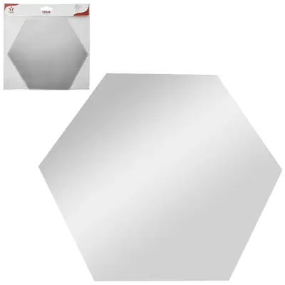 ESPELHO AUTOADESIVO HEXAGONAL DECORATIVO 21X18CM