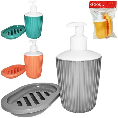PORTA SABONETE LIQUIDO COM SABONETEIRA DE PIA DE PLASTICO