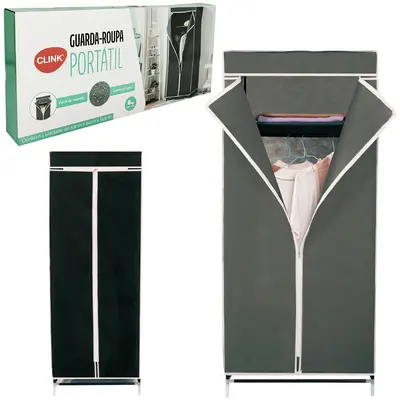 GUARDA ROUPA PORTATIL DESMONTAVEL DE METAL / TNT 143X53X44CM