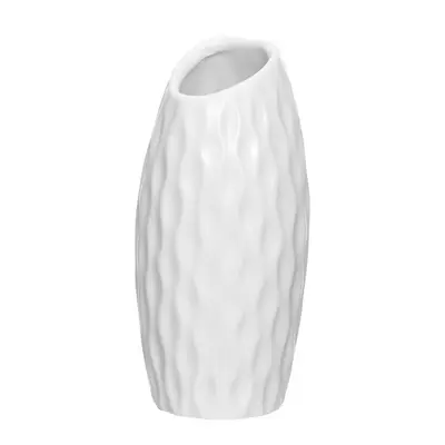 VASO DECORATIVO DE PORCELANA REDONDO DALIA BRANCO 12,5X5,5CM DE Ø