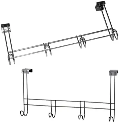 CABIDE GANCHO ARAMADO PARA PORTA COM 4 GANCHOS 33CM