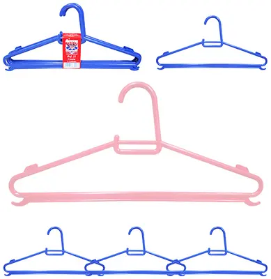 CABIDE ROUPA DE PLASTICO COLORS COM 5 PECAS 30,2X14CM 4MM