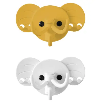 CABIDE GANCHO DE PLASTICO ELEFANTE COM 7 GANCHOS AUTOADESIVO COLORS 11X7X6CM NA CARTELA