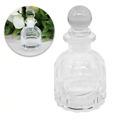 GARRAFA DECORATIVA DE VIDRO COM TAMPA 50ML