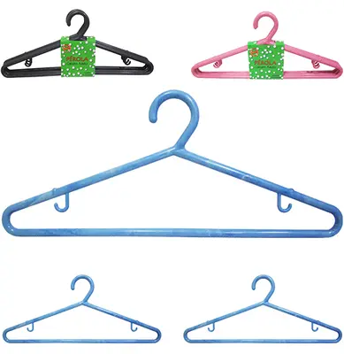 CABIDE ROUPA DE PLASTICO COM GANCHO PEROLA COLORS COM 3 PECAS 39X16CM 10MM