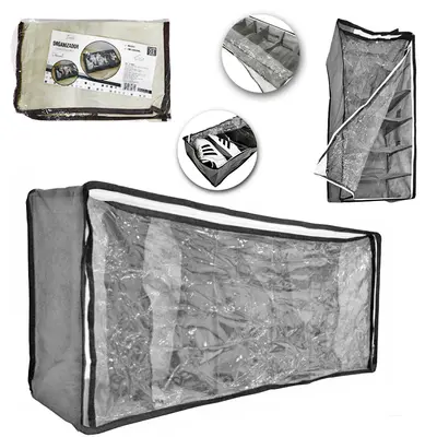 ORGANIZADOR DE POLIESTER / TNT DOBRAVEL PARA SAPATOS 6 DIVISORIAS 72X30X14,5CM