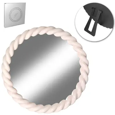 ESPELHO DE MESA / PENDURAR REDONDO COM MOLDURA DE PLASTICO 19CM DE Ø