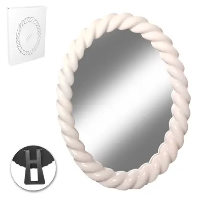 ESPELHO DE MESA / PENDURAR OVAL COM MOLDURA DE PLASTICO 21,5X16CM