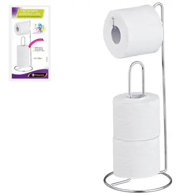 SUPORTE PORTA PAPEL HIGIENICO DE PISO ARAMADO PARA 3 ROLOS LUXO 44,5X18X17XCM