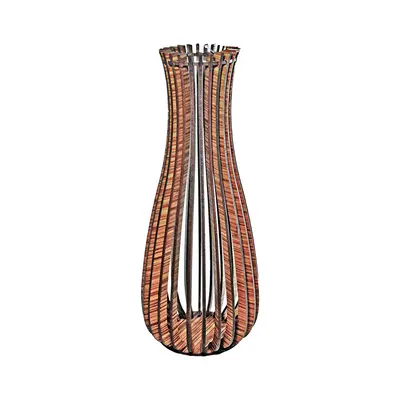 VASO DECORATIVO DE MADEIRA ARTESANAL P 20CM