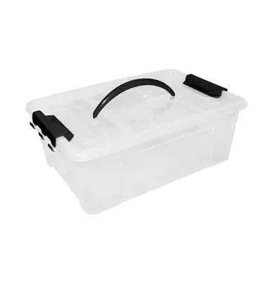 CAIXA ORGANIZADOR CONTAINER DE PLASTICO COM ALCA E TRAVA Nº2 12,4L 41X27X16CM