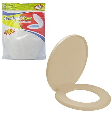 ASSENTO SANITÁRIO RIGIDO BEGE COMFORT SHOW 45X39CM