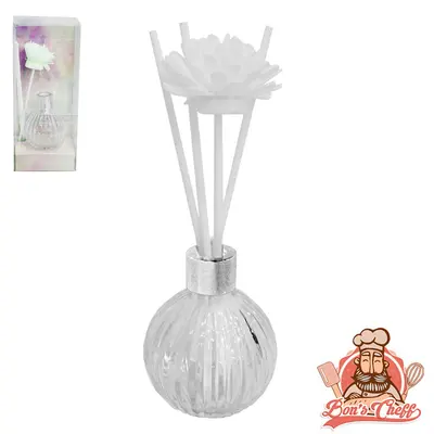 DIFUSOR DE AROMAS PARA AMBIENTES VASO DE VIDRO REDONDO 7X5,5CM DE Ø 110ML