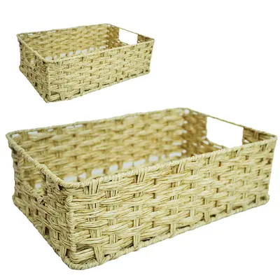CESTO DE PLASTICO TIPO VIME COM 2 PECAS 33X23,5X10,5CM / 30,5X20,5X10,5CM