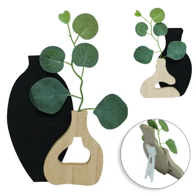 ENFEITE DE MADEIRA MDF COM FLOR PERMANENTE 18X13CM