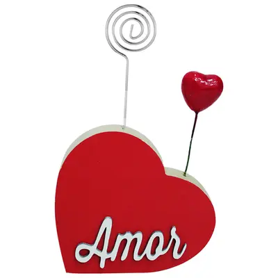 PORTA RECADO DE MADEIRA MDF CORACAO AMOR / LOVE