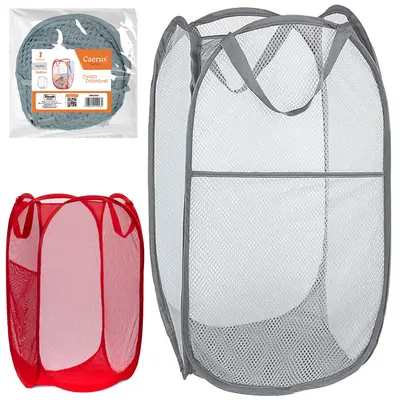 CESTO ORGANIZADOR DE POLIESTER DOBRAVEL TELADO COM ALCA 50X30CM