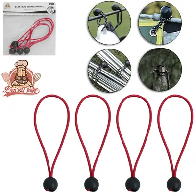 ELASTICO ORGANIZADOR MULTIUSO COM ESFERA BUNGEE BALL 30CM COM 4 PECAS