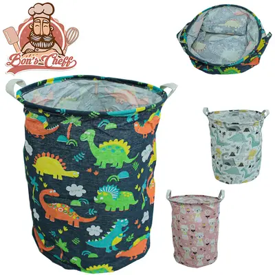 CESTO ORGANIZADOR MULTIUSO DE POLIESTER BOBRAVEL BICHINHOS REDONDO 44X36CM DE Ø