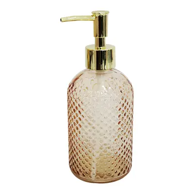 PORTA SABONETE LIQUIDO DE VIDRO REDONDO AMBAR 420ML