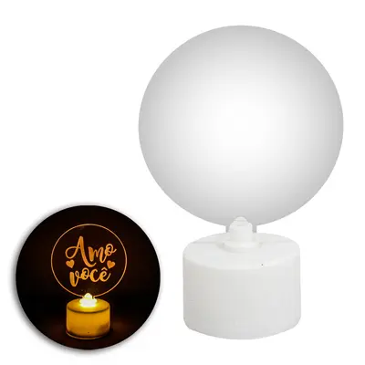LUMINARIA DE LED COM PLACA ACRILICA COM FRASES 9X6CM DE Ø