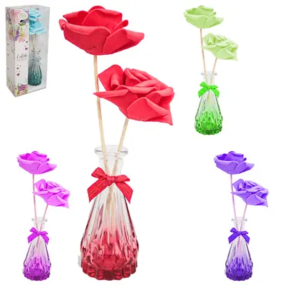 DIFUSOR DE AROMAS PARA AMBIENTES VASO DE VIDRO REDONDO 10X5CM DE Ø 50ML