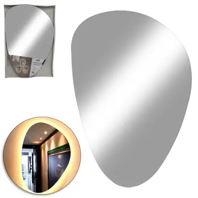 ESPELHO DE PENDURAR PEDRA DECORATIVO COM TOUCH + LED E CABO USB 59X39CM