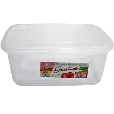 CAIXA ORGANIZADOR CONTAINER DE PLASTICO RETANGULAR GOURMET COM TAMPA + TRAVA 3L