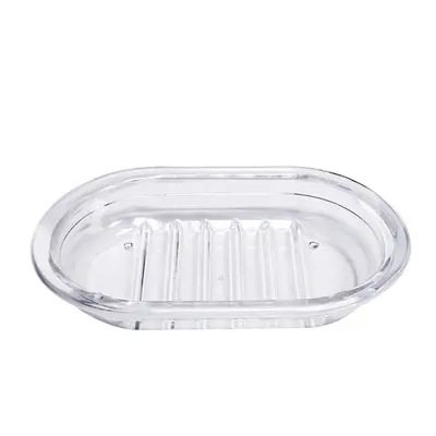 SABONETEIRA DE PIA DE ACRILICO OVAL CRISTAL PREMIUM 14,5X9,5CM