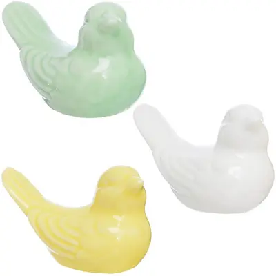 ENFEITE PASSARO DE PORCELANA COLORS 8X5X4,5CM