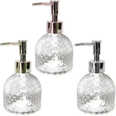PORTA SABONETE LIQUIDO DE VIDRO REDONDO 220ML