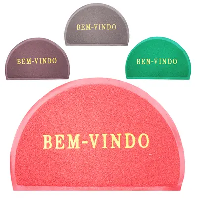 TAPETE CAPACHO DE PISO VINILICO MEIA LUA BEM VINDO 57X38CM