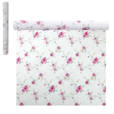 PAPEL DE PAREDE ROLO AUTOADESIVO FLORES 45CMX5M