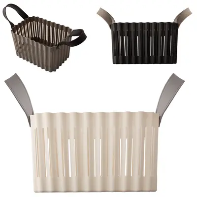 CESTO ORGANIZADOR DE PLASTICO RETANGULAR VAZADO COM ALCA 19,5X14X11,5CM