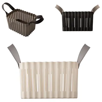 CESTO ORGANIZADOR DE PLASTICO RETANGULAR VAZADO COM ALCA 24X17,5X14,3CM
