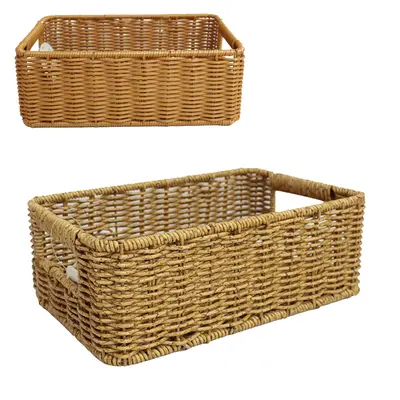 CESTO CAIXA ORGANIZADOR DE PLASTICO TIPO VIME RETANGULAR COM ALCA INOVA 33X23X12CM