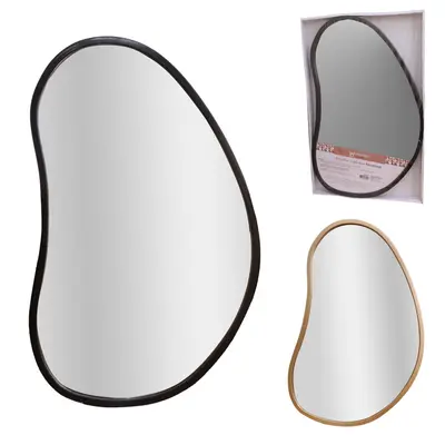 ESPELHO ORGANICO MONTREAL DE PENDURAR EMOLDURADO BLACK / METALIZADO DOURADO 59X39CM