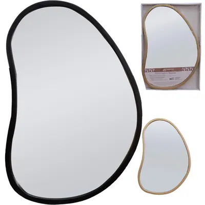 ESPELHO ORGANICO MONTREAL DE PENDURAR EMOLDURADO BLACK / METALIZADO DOURADO 49X35CM