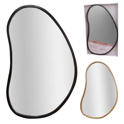 ESPELHO ORGANICO MONTREAL DE PENDURAR EMOLDURADO BLACK / METALIZADO DOURADO 39X26CM