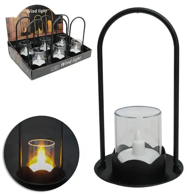 VELA DECORATIVA ELETRONICA DE LED COM CASTICAL DE ACRILICO + ALCA A BATERIA 17X9,5CM DE Ø DP PLAY