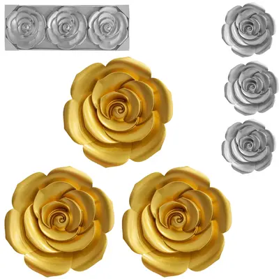 ENFEITE DE PAREDE TRIO ROSAS COLORS 24X23CM