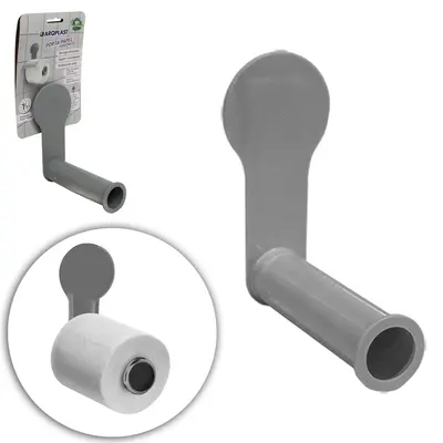 SUPORTE PORTA PAPEL HIGIENICO DE PAREDE DE PLASTICO COM AUTOADESIVO CINZA 13,3X11,6X5,9CM