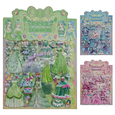 CARTELA DE ADESIVOS DUPLA PARA MONTAR MENINA 30X21CM