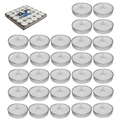VELA DECORATIVA FLUTUANTE / RECHAUD BRANCA COM 50 PECAS 3,5CM DE Ø