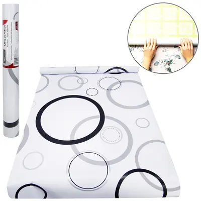 PAPEL DE PAREDE ROLO AUTOADESIVO CIRCULOS 45CMX10M