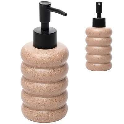 PORTA SABONETE LIQUIDO DE PORCELANA REDONDO ELIPSE NUDE 280ML