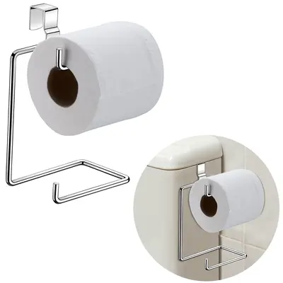 SUPORTE PORTA PAPEL HIGIENICO ARAMADO DUPLO PARA CAIXA ACOPLADA CROMADO 19X12,5CM